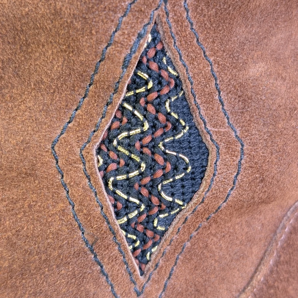 Vintage Brown Suede Western Boho Boots | Metal Toe Caps | Made In Canada | 6/6.5 - Picture 7 of 8